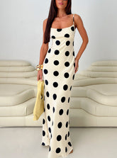 Vestido maxi Avienna Crema / Lunares