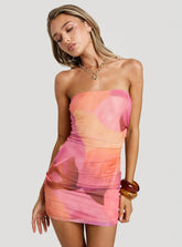 Minivestido sin tirantes Dark Moon Multi