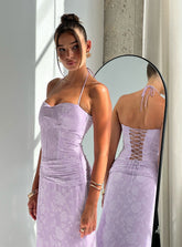 Vestido largo con corsé Love From Portofino lila