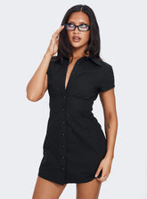 Minivestido Abigarrado Negro