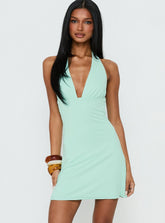 Minivestido Halter Tinisie Aqua