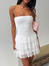 Vestido Mini Emarie Sin Tirantes Blanco