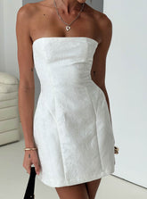 Minivestido blanco sin tirantes Heaven Sent