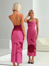 Maxivestido Knox Floral Rosa Fuerte