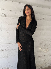 Vestido largo sin espalda Delwyn Lace negro