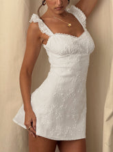 Minivestido bordado Beacall blanco