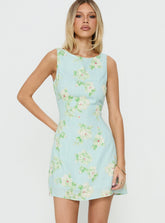 Minivestido de Alfalfa Floral Azul