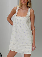 Minivestido Alanah Estampado Floral Azul
