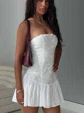 Minivestido strapless Envira blanco