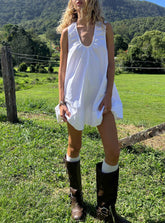 Minivestido blanco fruncido Eberta de estilo baby doll