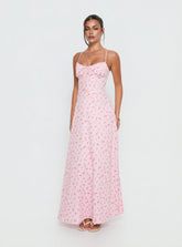 Maxivestido Floral Rosa Suave Members Only