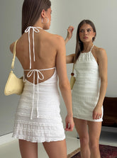 Minivestido blanco texturizado Abria Halter