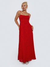Maxivestido rojo del sur de Francia
