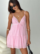 Minivestido Nicoletta Rosa Claro