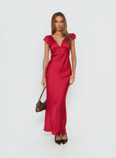 Vestido maxi sin espalda Forest Hill rojo