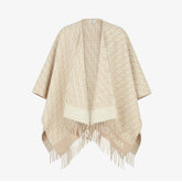 Fendi Beige Wool and Cashmere Poncho Shawl #97235
