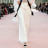 Chanel Women's Spring/summer Sequined Fringe Straight-leg Pants Black And White Denim Loose-fit Wide-leg Long Pants Trousers Ngvp #2169