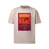 Louis Vuitton Men's Summer World Map Hot Drill Pattern Printed Cotton Round Neck Short Sleeve T-Shirt #76268