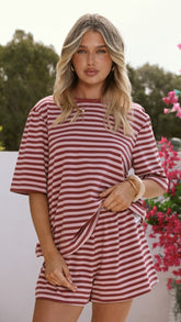 Bobby Crew Neck Tee - Red Stripe