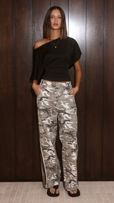 Vox Pants - Camo and Choc Stripe
