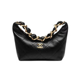 Chanel Women's Classic Solid-Color Leather Logo Chain Shoulder Bag Crossbody Bag | Tote Bag Bags AS5837-B22140-94305 #79116