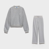 Prada Women's Fall/Winter Fashion Casual Solid Color Cotton Crewneck Long Sleeve Distressed Hoodie with Elastic Waistband Loose Fit Solid Color Pants Suit Set #78751