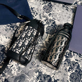Dior Women's Men's and Women's Old Flower Print Pattern with Shoulder Strap Grained Cowhide and Stainless Steel Kettle Shoulder Crossbody Bag Bags #72374