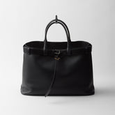 PRADA Black Prada Buckle Leather Bag With Belt #334235