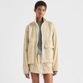 Prada Women's Spring/Fall Fashion Casual High Neck Zipper Jacket with Elastic Waist Zipper Half Skirt Suit Set #79313