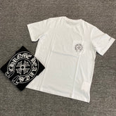Chrome Hearts Men's Summer Solid Color Sanskrit Print Round Neck Cotton Short Sleeve T-Shirt #77168