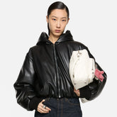 Acne Studios Hooded faux leather jacket #336625