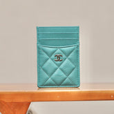Chanel Women's Logo Checkered Solid Color Vertical Card Purse Wallet Casual Leather Bags Bag #71927