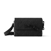 Louis Vuitton STEAMER Men's Classic Embossed Pattern Lock Element Leather Mini Shoulder Bag Bags #77965