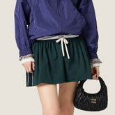MiuMiu Bottle Green blue Cotton Jersey Miniskirt #377063
