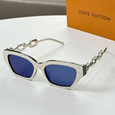Louis Vuitton Women's Lens Legs Gold Hollow Out Design Irregular Shape Sunglasses Eyeglasses Glasses #74943