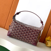 GOYARD Men's and Women's Solid Color Printed Zipper Leather Handbag Storage Bag Bags #77775