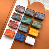 GOYARD Jouvence Men's and Women's Old Flower Full Print Zipper Closure Canvas Patchwork Leather Wash Bag Clutch Bags #75739
