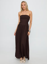 Vestido largo So Far So Good Chocolate