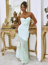 Vestido largo Aurellia Splice azul hielo