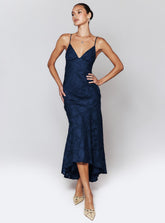 Vestido largo Cyrene color azul marino