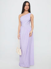 Vestido largo de un solo hombro Allicia morado