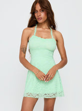 Minivestido Halter de Encaje de la Página Principal Acua