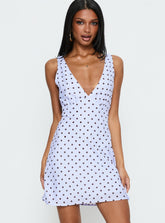 Minivestido Nellie con lunares azules y marrones