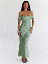 Vestido maxi Green Gables Burnout Salvia