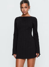 Minivestido de manga larga Alfalfa negro
