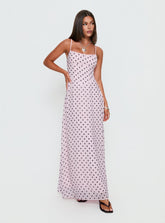 Maxivestido de lunares rosas «Sur de Francia»