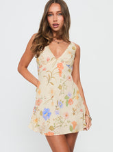 Minivestido Pennie Bias Crema / Floral
