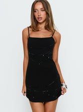Minivestido Kirsteni con Cuentas Negro