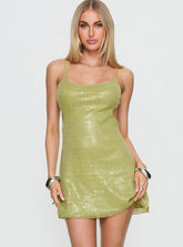 Minivestido sin mangas sin espalda Greenly verde