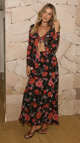Flo Maxi Skirt - Dark Floral